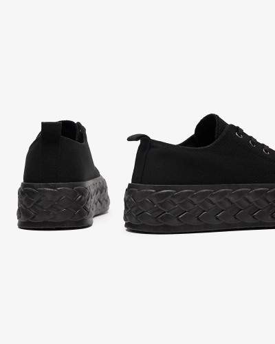 Спортивные кроссовки на платформе черного цвета Saddol- Footwear