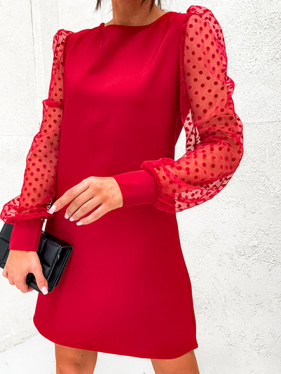 "Royalfashion" Klasikinė raudona moteriška suknelė iki kelių