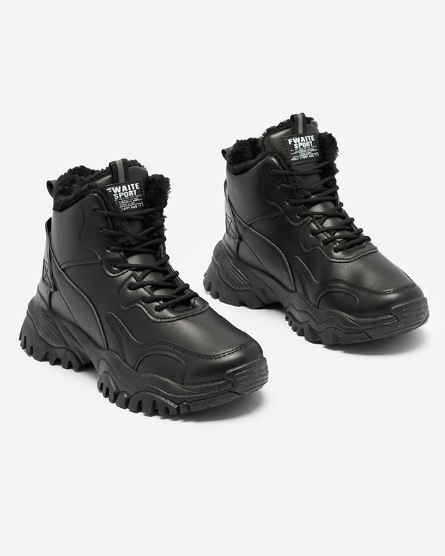 Черная женская утепленная спортивная обувь Felimoe- Footwear