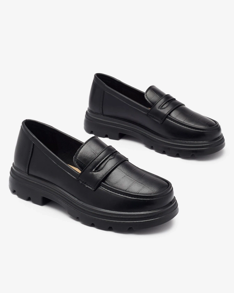 Женские мокасины из экокожи черного цвета Raffiv- Footwear