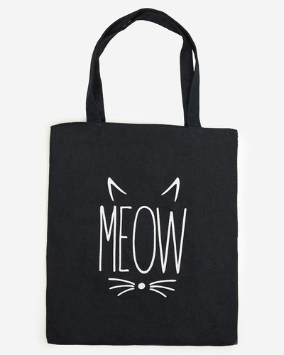 Сумка из ткани черного цвета с надписью - Аксессуары