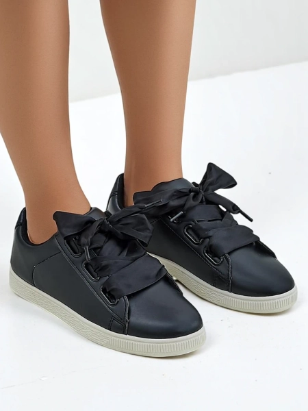 Royalfashion moteriški ekokožos sportbačiai su dekoratyvinėmis raištelėmis Etti