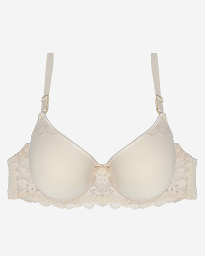 Женский кружевной бюстгальтер бежевого цвета - Нижнее белье