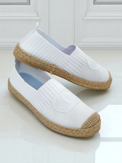 Espadryle damskie Calista Biancha – białe płaskie z eko zamszu, styl włoski