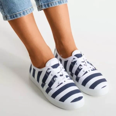 OUTLET Темно-синие женские кроссовки в полоску Seashell - Обувь