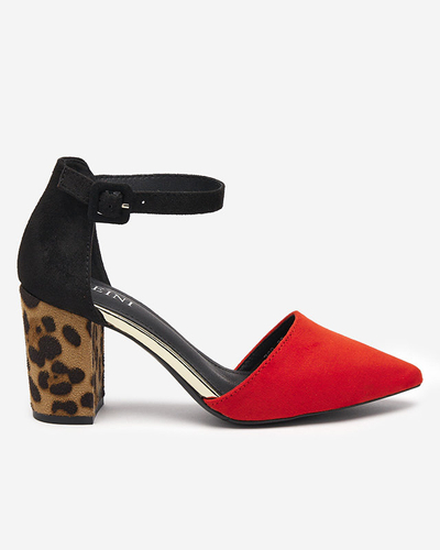 Красные туфли на высоком каблуке с леопардовым каблуком Leilani - Туфли