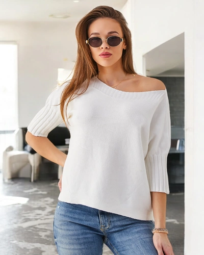 Royalfashion Moteriškas viskozės megztinis trumpomis rankovėmis