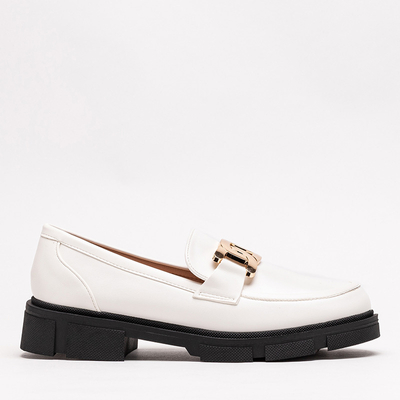 Moteriški balti batai su grandinėle Semla - Avalynė