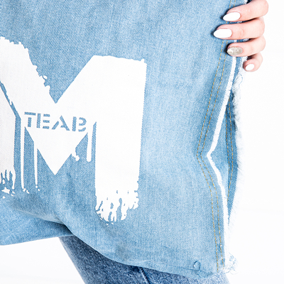 Джинсовая сумка с надписью Teab