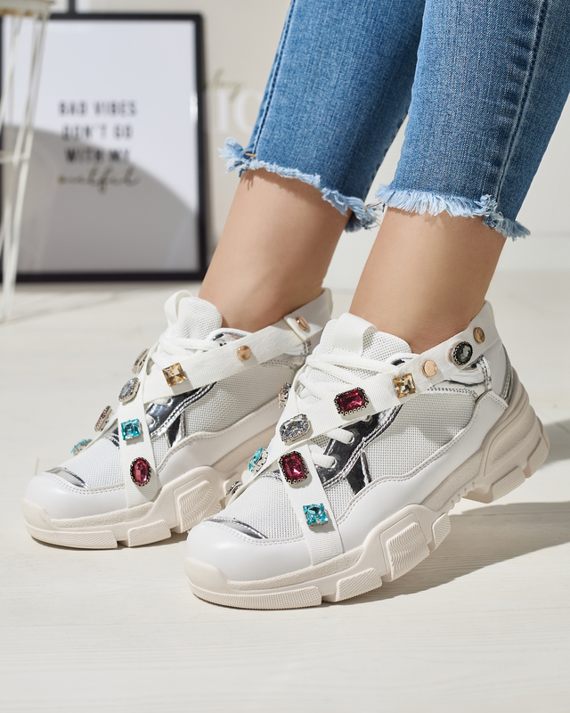 Женские белые кроссовки на толстой подошве Jocasta - Обувь