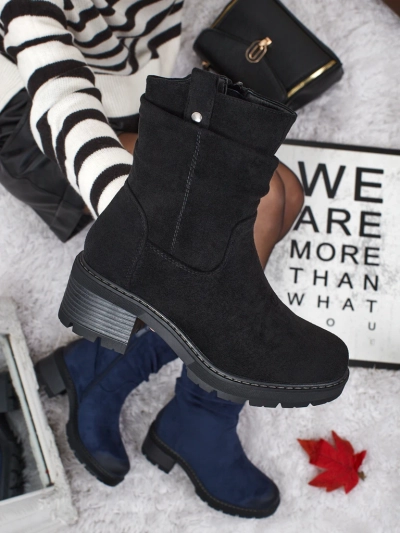 Высокие женские ботинки из эко-замши Carmine