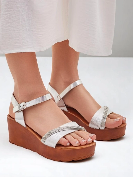 Royalfashion moteriškos pakulnės sandalai su cirkoniais ir blizgučiais Aurora Glow