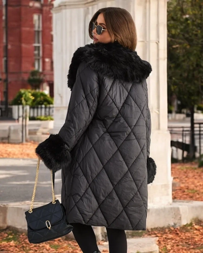 Женский стеганный зимний пуховик Royalfashion