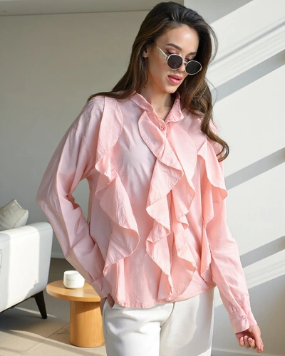 Royalfashion medvilninis marškinys su frameliais ir mygtukais