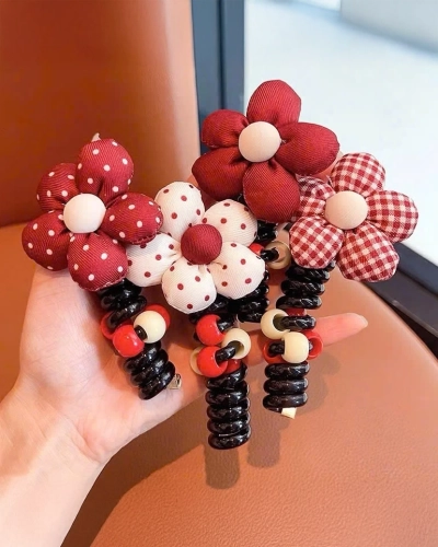Royalfashion Резинка для волос в виде спирали с маленьким цветочком Blossom Coil