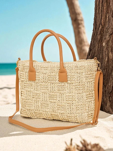 Royalfashion Didelė šiaudinė moteriška rankinė Aureliana Savio