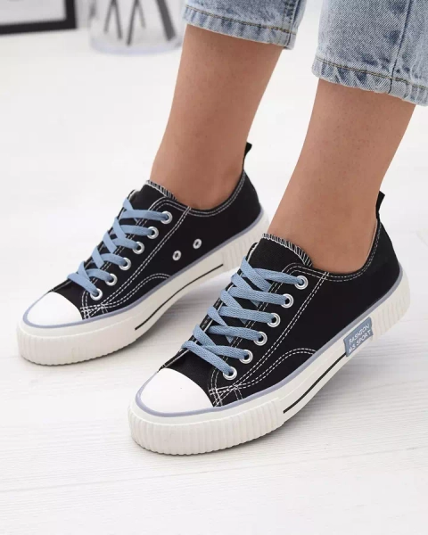 Черные женские кроссовки на шнуровке Tasabba- Footwear