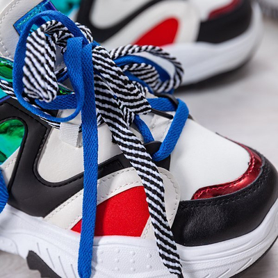 Sportowe buty ugly shoes holograficznymi wstawkami Viridiana - Obuwie