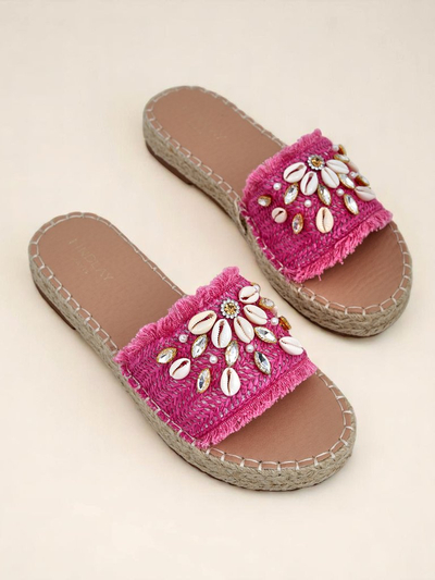 Royalfashion Callista Fuchsia Platform Shell Flippies for Ladies