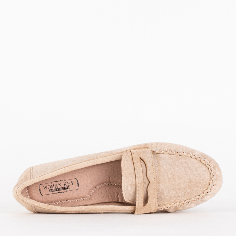 Teweri smėlio spalvos ekologiškos zomšos bateliai moterims - batai