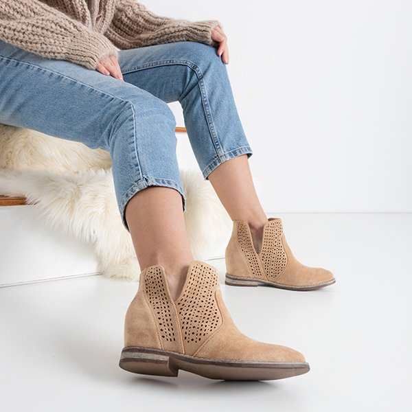 Rudi batai su paslėptu inkaru a'la cowgirls Besiks- Avalynė