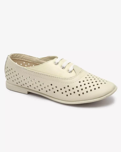 Бежевые детские ажурные мокасины Janno- Footwear