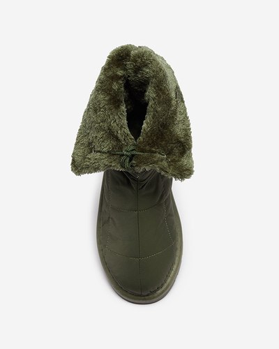 Tamsiai žalia moteriška avalynė a'la sniego batai Amirfu- Avalynė