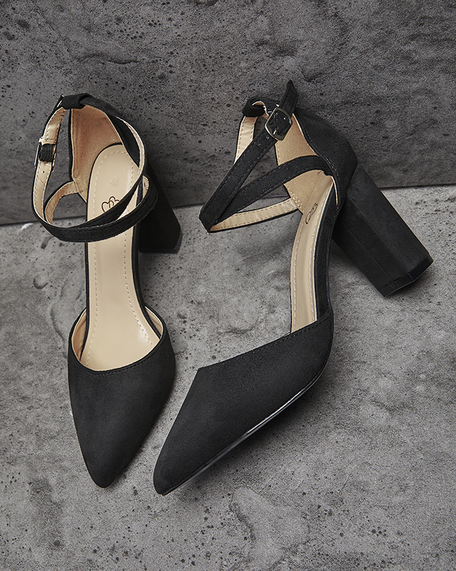 Juodi moteriški bateliai ant aulo Amagy- Avalynė