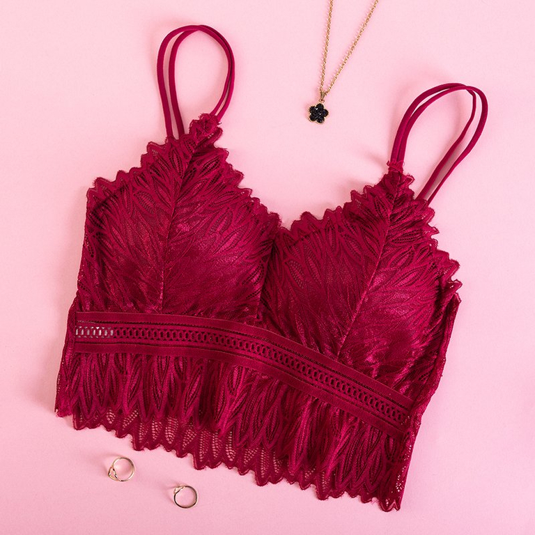 Burgundiškos nėrinių braletės liemenėlė - Apatinis trikotažas