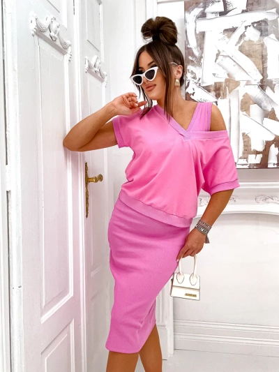 Royalfashion Женский комплект с топом, который открывает, и платьем до колена