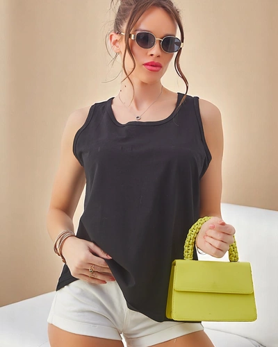 Royalfashion Moteriškas medvilninis topas su nėriniu ant nugaros