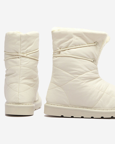 Бежевая женская обувь a'la сноубутсы Amirfu- Footwear