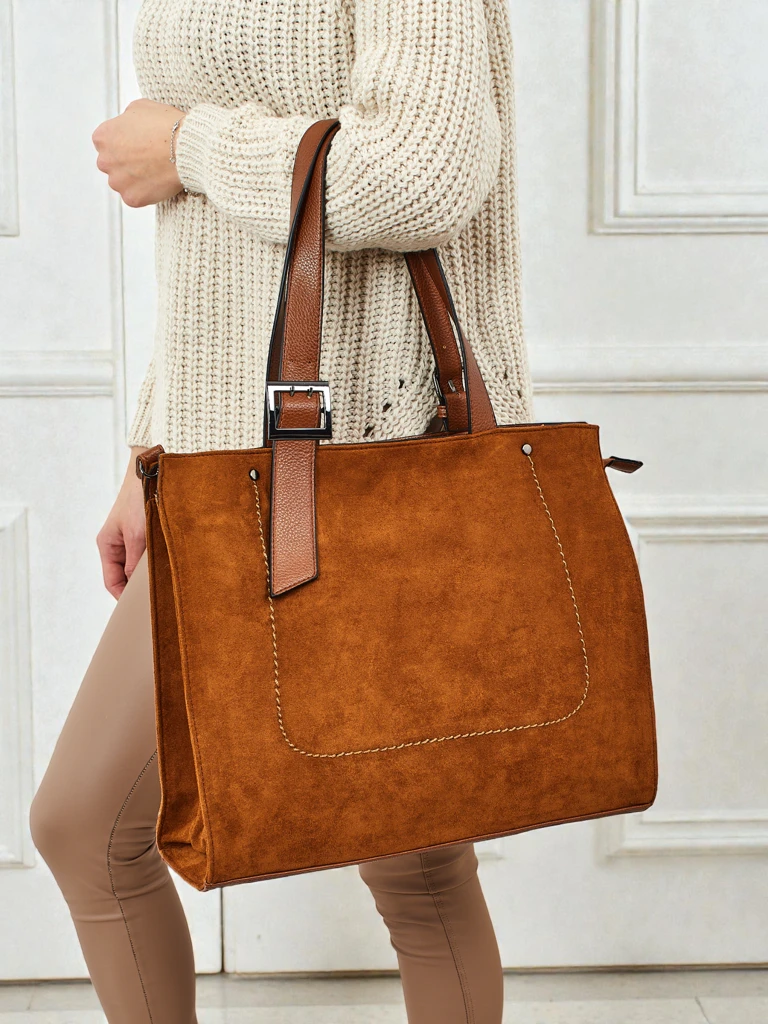 Moteriška pirkinių rankinė Daverna iš eko zomšos