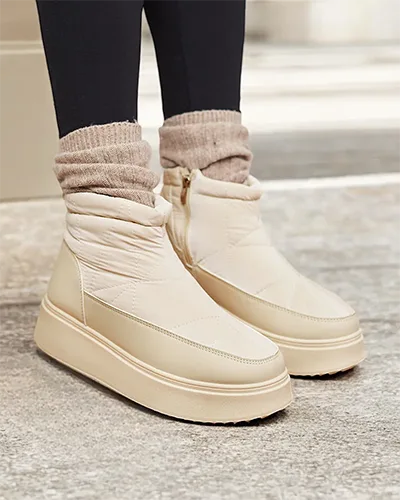 Royalfashion Женские сноубутсы бежевого цвета Fopinia