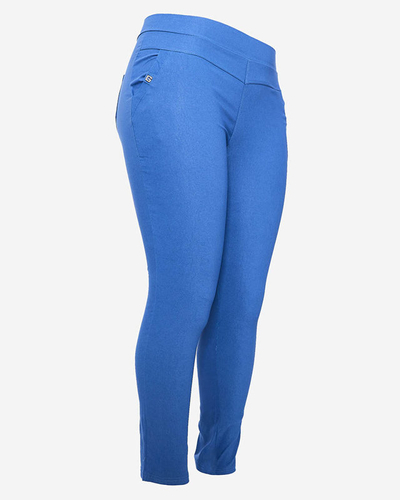 Mėlynos moteriškos teglingo kelnės PLUS SIZE- Drabužiai