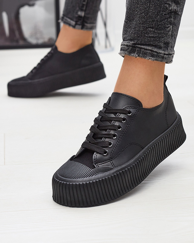 Черные женские спортивные кроссовки на платформе Koddop - Обувь