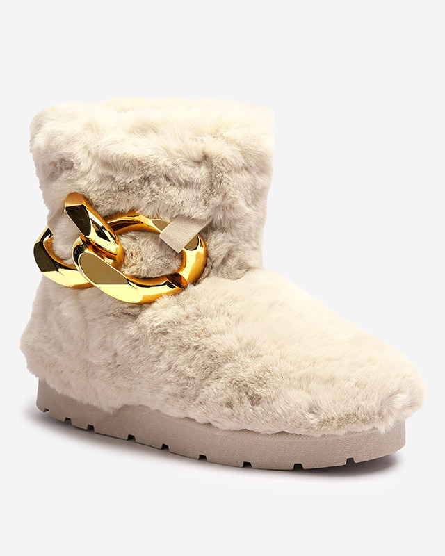 Бежевые женские сапоги-снежки с мехом Sattopa- Footwear