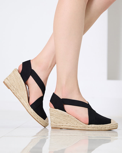 Черные женские босоножки а-ля эспадрильи Machisa - Обувь