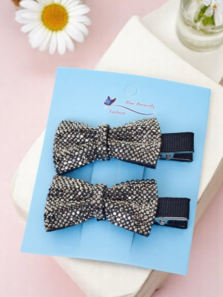Royalfashion Набор из 2 заколок для волос с бантиками и стразами Isadora