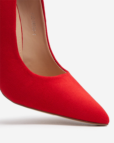 OUTLET Классические женские туфли на шпильке с заостренным носком красного цвета Alpiex- Footwear