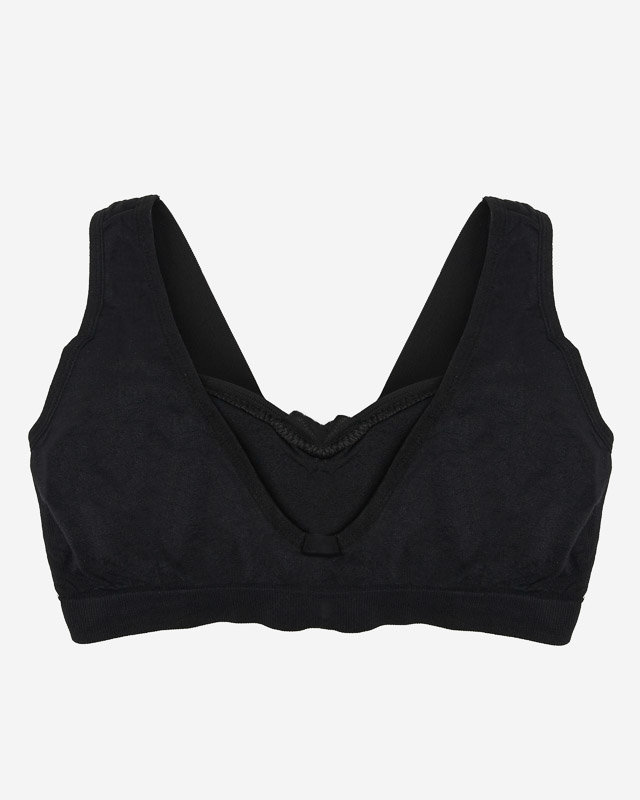 Juoda moteriška sportinė liemenėlė plačiomis petnešėlėmis – apatinis trikotažas