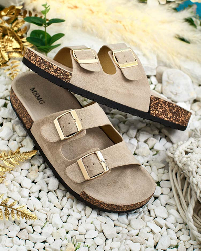 Royalfashion Moteriškos šlepetės su sagtimis Foumy