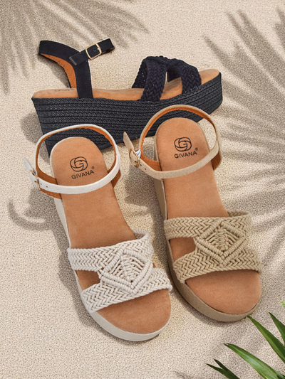 Royalfashion Женские босоножки на танкетке с плетением Sunny Day