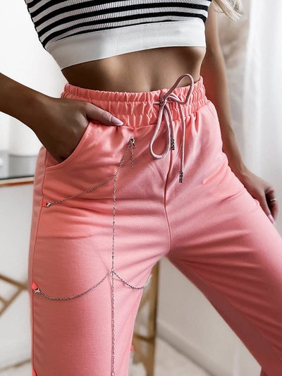 Koralinės moteriškos sportinės kelnės - Apranga