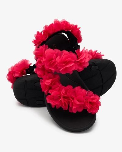 Royalfashion Женские сандалии цвета фуксии с цветами Alferroy