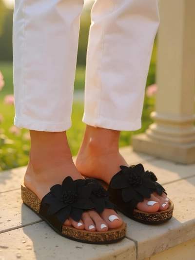Royalfashion Moteriški šlepetės su gėlėmis Foules