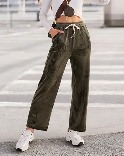 Royalfashion Moteriškos sportinės kelnės a'la velūras