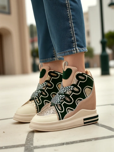 Royalfashion Высокие женские спортивные кроссовки с скрытым каблуком Oblaffi