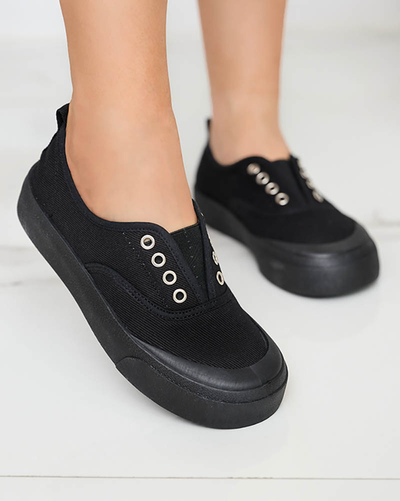 OUTLET Женские кроссовки на толстой подошве черного цвета Askol- Обувь