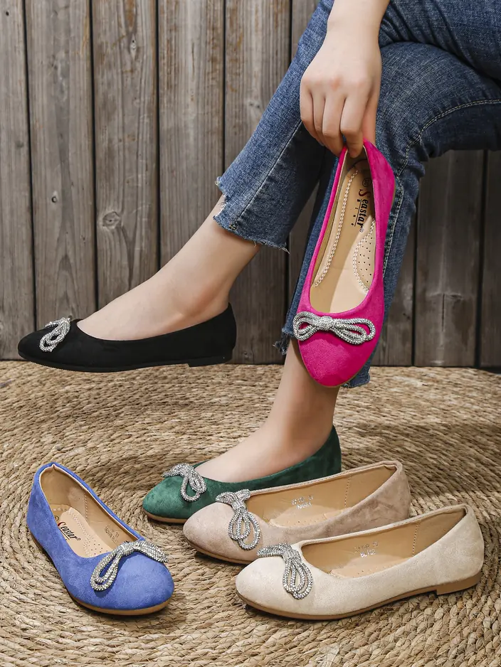 Royalfashion Moteriški baleto bateliai su kaspinu Ofelna